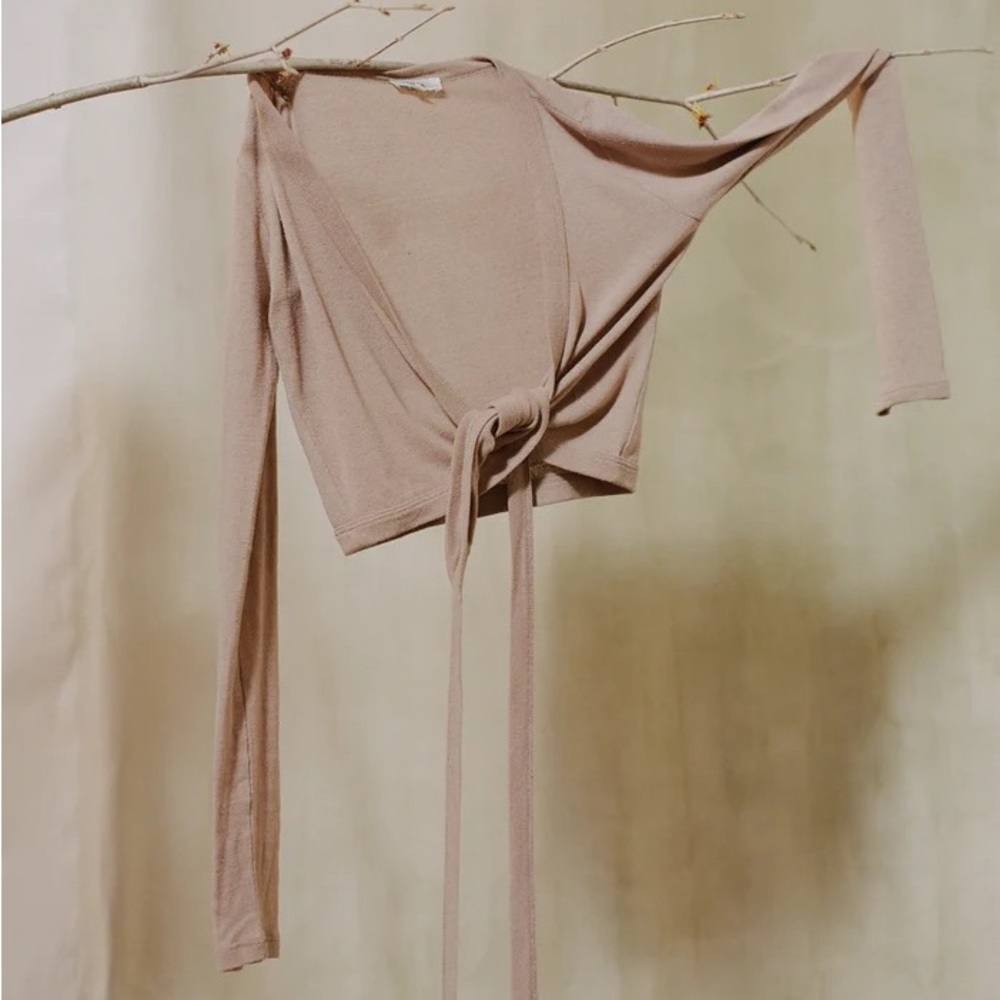 Ozma of California Dance Wrap Top in Tea